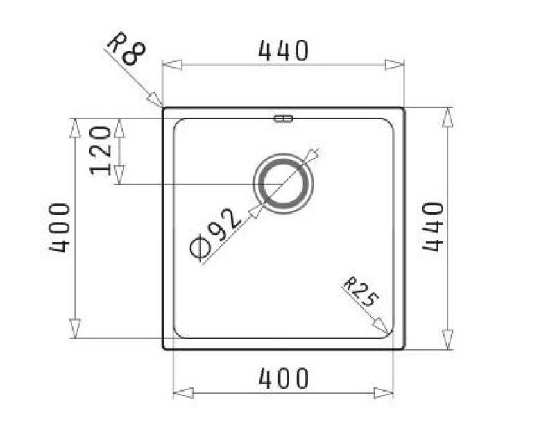 PM Lydia Chiuvetă din oțel inoxidabil 40x40 cm, pentru montare sub blat, încastrare la nivel și montare la suprafață 1208972639