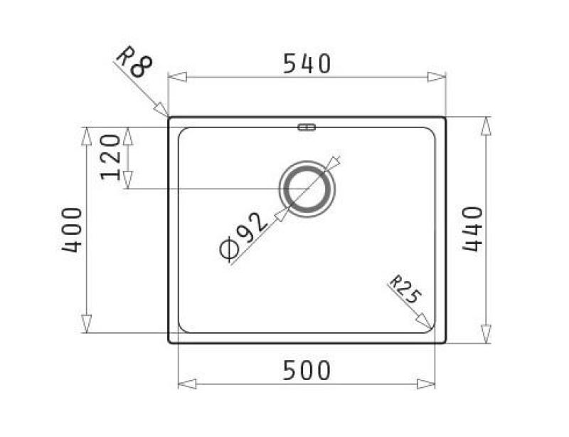 PM Lydia Chiuvetă din oțel inoxidabil 50x40 cm, pentru montare sub blat, încastrare la nivel și montare la suprafață 1208972641