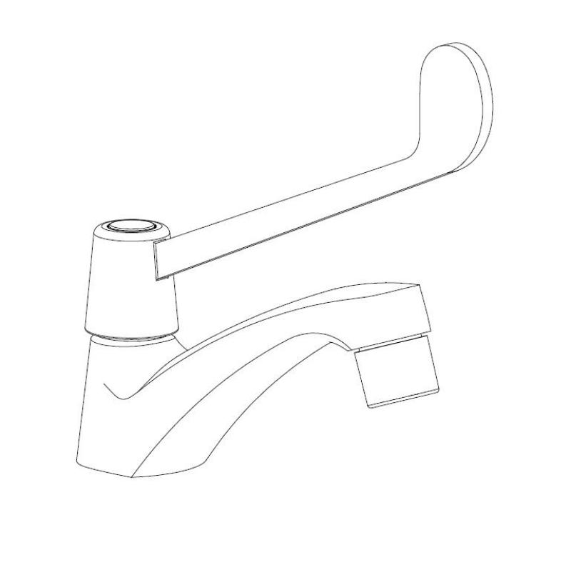 Aquanello Medic Robinet de apă rece cu manetă lungă, cromat CR-1101-MD