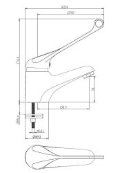Aquanello Medic Baterie pentru chiuvetă cu manetă extra lungă, cromată CR-1103-MD