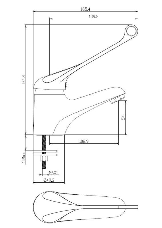 Aquanello Medic Baterie pentru chiuvetă cu manetă extra lungă, cromată CR-1103-MD