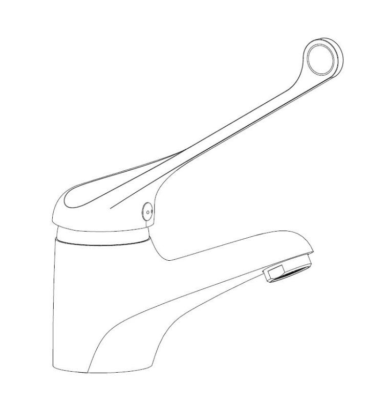 Aquanello Medic Baterie pentru chiuvetă cu manetă extra lungă, cromată CR-1103-MD