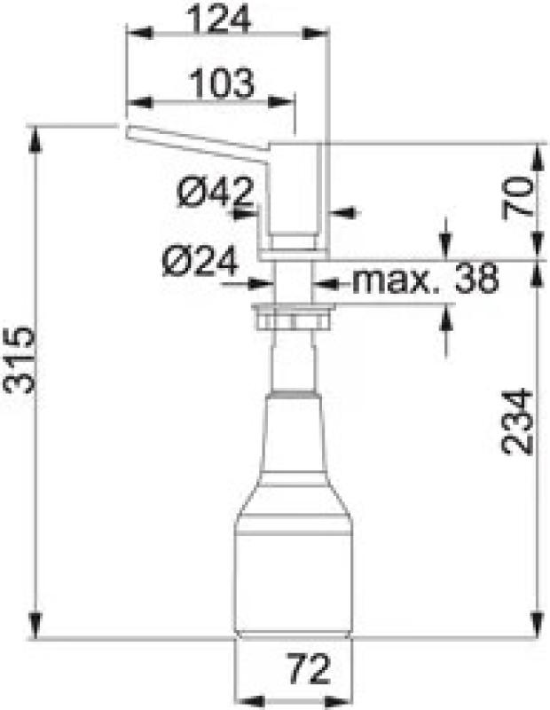 Dozatorul de săpun Franke Firenze încorporabil, din oțel inoxidabil 119.0081.210.