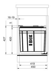Sistemul de colectare a deșeurilor Franke Sorter Solo 45 cu capacitate de 40 de litri, cu filtru de cărbune 1210307565.